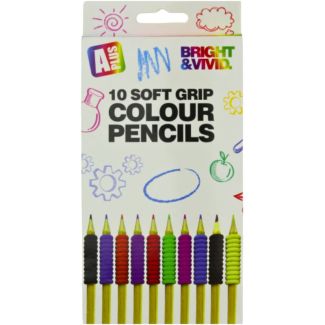 10pcs Colouring Pencils  with Grip Sleeve (18cm)