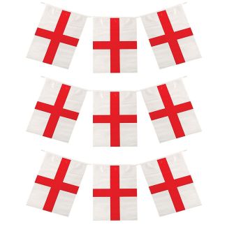 St. George's PVC Square Bunting With 25 Flags - 10m