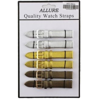 Wholesale Allure Leather Watch Straps - Assorted Buckles & Colours - 18mm