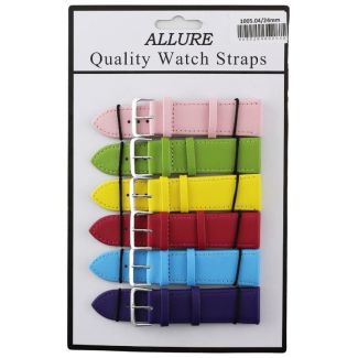 Wholesale Allure Leather Watch Straps - Bright Asst. - 24mm