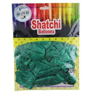 12" Latex Metallic Dark Green Balloons