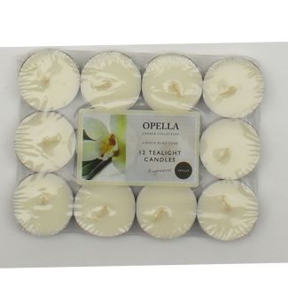 Opella Tealight Candles-Vanilla (Pack of 12)
