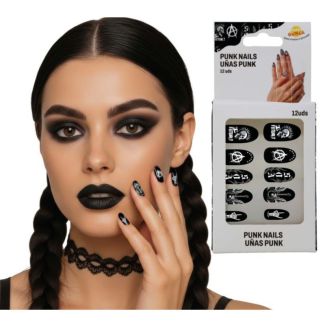 12pcs Pre-Glued False Nails - Punk Style
