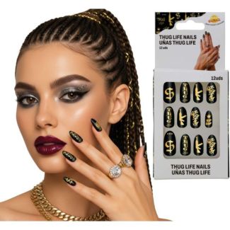 12pcs Pre-Glued False Nails - Thug Style