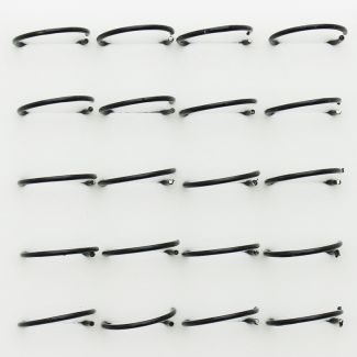 Sterling Silver Plain Black Hoop  (10 mm)