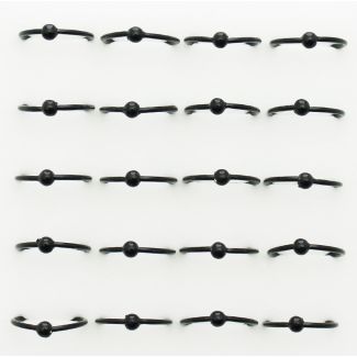 Sterling Silver Ball Design Nose Rings - Black (8mm)