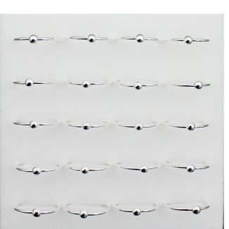 Sterling Silver Ball Closure Nose Rings- Silver (10mm)