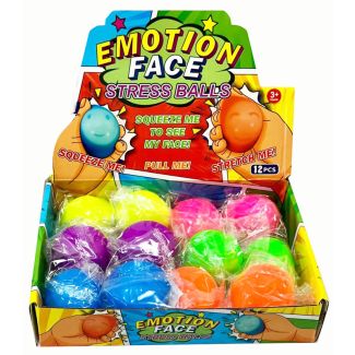 Emotion Face Stress Ball - Squeeze Ball (Assorted Colours - 5.5 Dia.)