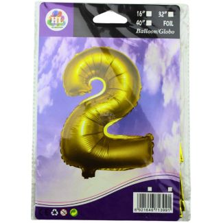 16" Number "8" Air filled Foil Balloon - Gold