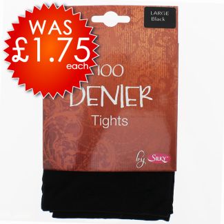 Ladies Silky Thermal Tights - Black (Large)