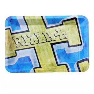 Rizla Gold/Blue Logo Metal Rolling Tray - Mini (18 x 12 cm)