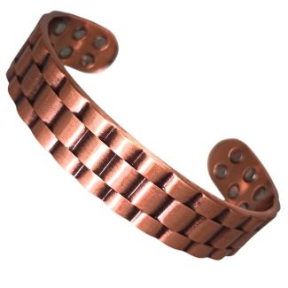 Magnetic Copper Bangle (12 Magnets) - Watch Strap Design (One Size) 