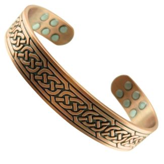 Magnetic Copper Bangle (18 Magnets) - Celtic Design (One Size) 