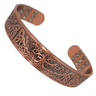 Magnetic Copper Bangle (27 Magnets) - Tree Of Life (C) (One Size)