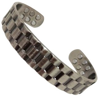 Magnetic Pewter Bangle (18 Magnets) - Watch Strap Design (One Size)