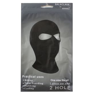 Thin 2 Hole Balaclava - Black 