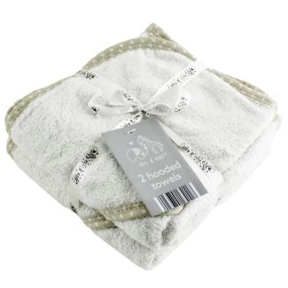Wholesale 2 Hooded Elli & Raff 100% Cotton White Towels 