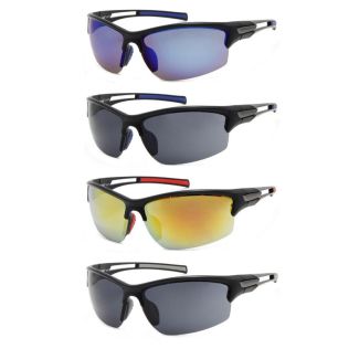 Men's Stylish Semi-Rimless Sports Sunglasses With Pouch - Assorted