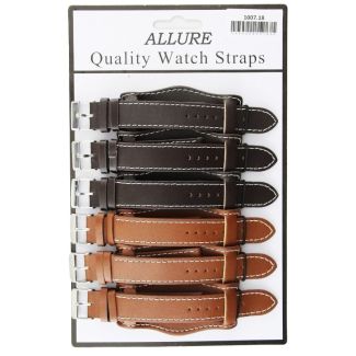 Allure Military Oval Brown/Tan Watch Straps - 18mm