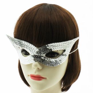 Sequined Eye Mask - Silver