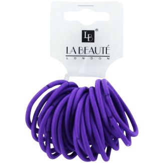 24pcs Purple Snag Free Hair Elastics -  5mm x 4.5cm