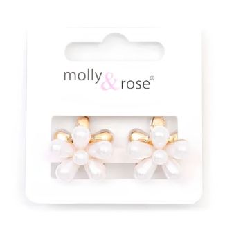 Pearl Bead Flower Mini Hair Clamps