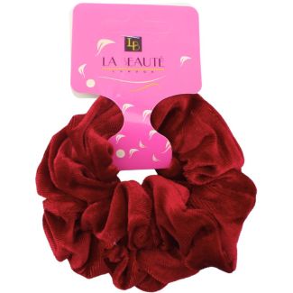 2pcs Velvet Hair Scrunchies Dark Red - 10cm