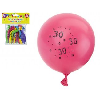 Wholesale 30th Birthday Balloons 9" (Nitrosamine Free) - 15pcs 
