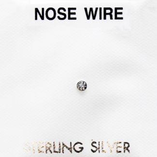 Sterling Silver Single Nose Wire - Clear (2mm) 