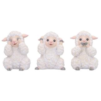Three Wise Sheep Figurines - 8.5cm 