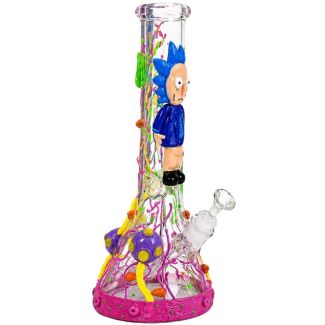 3D R & M Design Glass Waterpipe - Assorted (13inch)