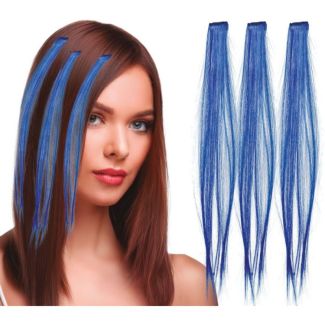 3pcs Hair Extensions - Blue - 50cm