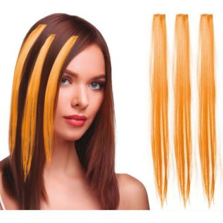 3pcs Hair Extensions - Orange - 50cm