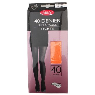 Wholesale Silky 40 Denier Opaque Fashion Tights - Neon Orange (M)