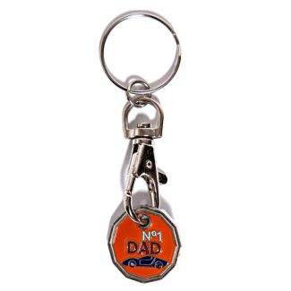Trolley Coin Keyrings - No 1 Dad