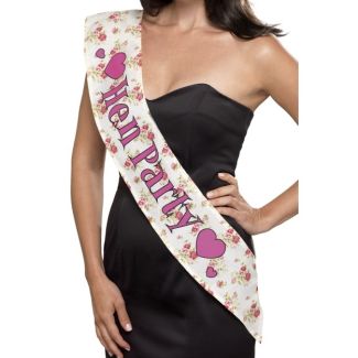 Deluxe Vintage Hen Party Sash, Pink