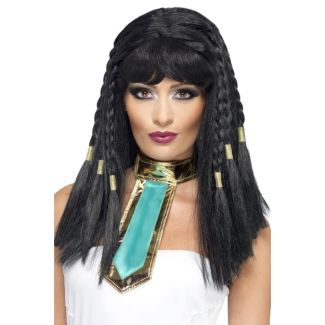 Braided Cleopatra Wig With Gold Trim - Black