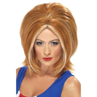 Girl Power Wig With Blonde Streaks - Ginger