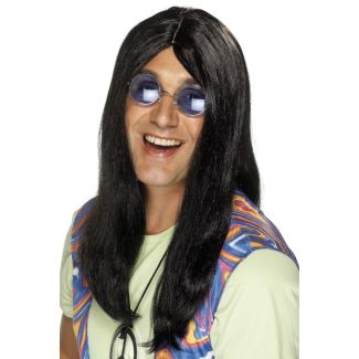 Neil Hippy Wig With Side Parting - Black 