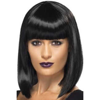R'n'B Star Cut Short Bob Wig with Fringe - Black