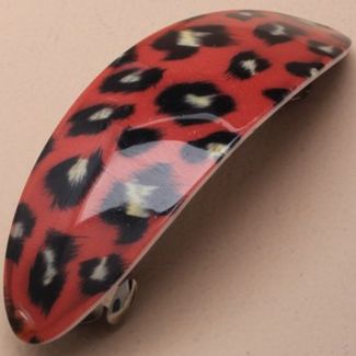 Oval Shaped Animal Print Barrette (Assorted  Colours)