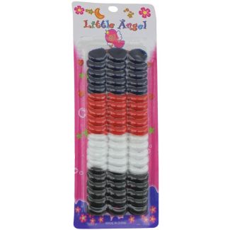 45pcs Spiral Ponytail Hair Elastics - Blue, Red, White & Black Assorted - 2cm x 5mm