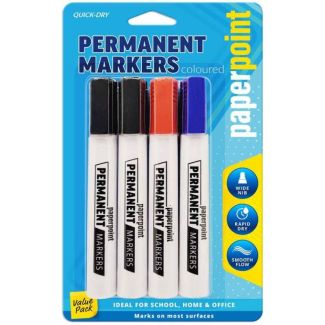 4pcs Paper Point Permanent Markers - Assorted Colours