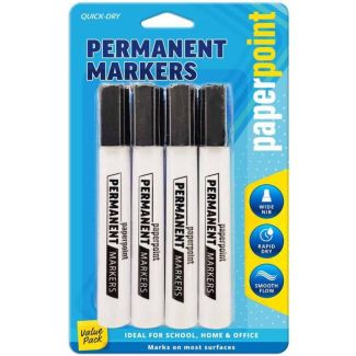 4pcs Paper Point Permanent Markers - Black