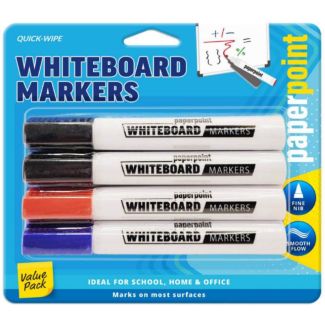 4pcs Paper Point  Whiteboard Markers - Assorted Colours 