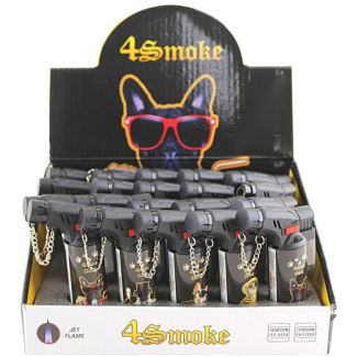 Wholesale 4SMK Dog Design Jet Flame Lighters - Assorted