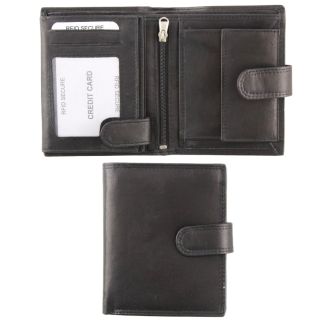 Wholesale Men's Leather RFID Wallet- Black 