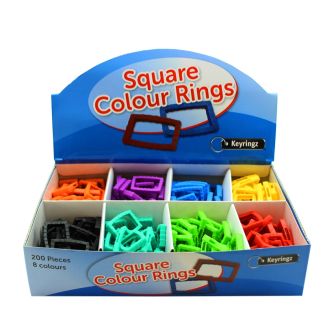 Wholesale Square Colour Rings - Assorted Colours 