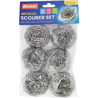 6pcs Bruno Metallic Scourer Set - Medium (5.5cm)