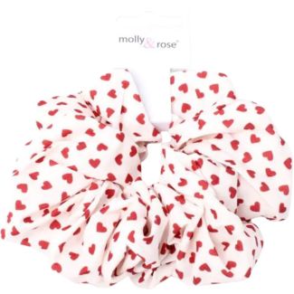 6pcs Heart and Cherry Print Fabric Hair Scrunchies - Assorted - 12cm